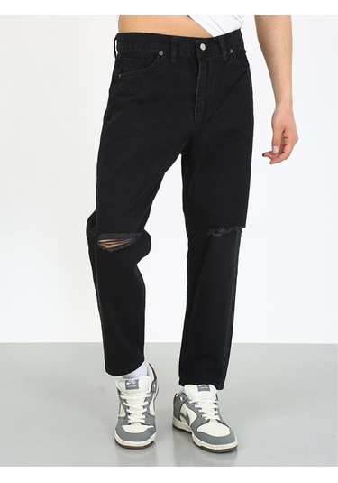 Boyfriend Diz Yırtık Siyah Jean-siyah - 36 Siyah