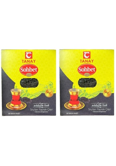 Tanay Sohbet Bergamotlu İthal Seylan Yaprak Çayı 2 x 400 G