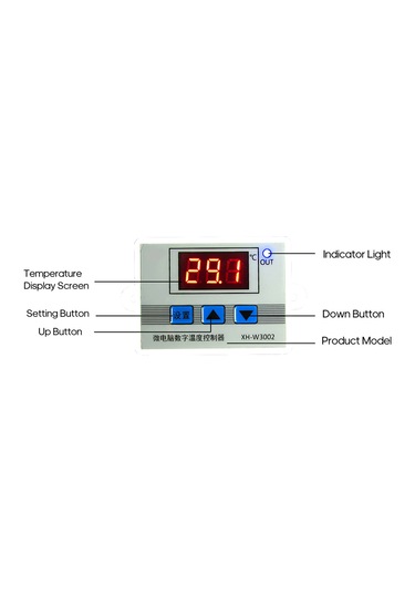Dianziye Xh-w3002 Akıllı Sıcaklık Kontrol Cihazı -50 C/+110 C Aralığı, 12v, Led Ekranlı, Yüksek Hassasiyetli Mikroişlemci Termostat