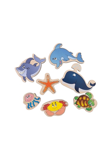 Ca Games Ahşap Deniz Hayvanları Eğitici Set