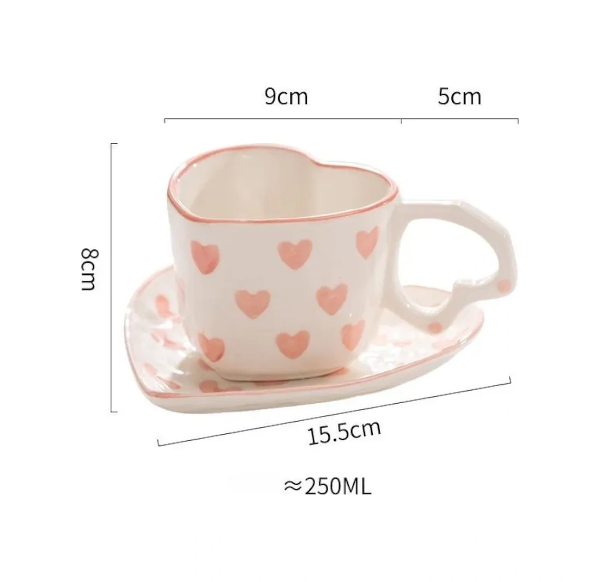 Arthomes Çay Takımı Seti Fincan 250ml Ve Tabak, Hediye 413344047 Beyaz