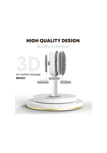 Singree Kuru Islak Saçlar İçin Otomatik Temizleyici Hava Yastığı Saç Fırçası - Yumuşak Tırnaklı, Masajlı, Saç Dökülmesini Azaltan, Beyaz + Gri Tabanlı