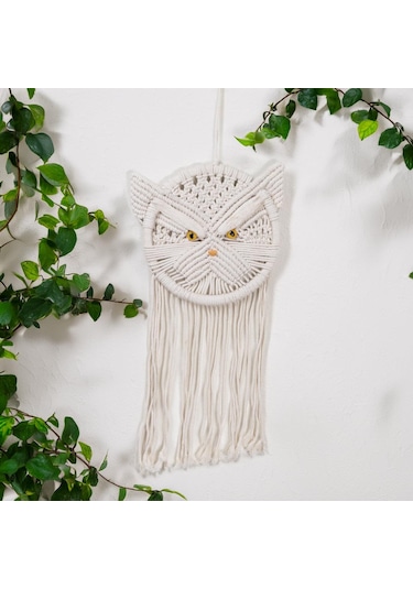 Göksel Bekçi Baykuş Temalı Makrome Düş Kapanı Dream Catcher