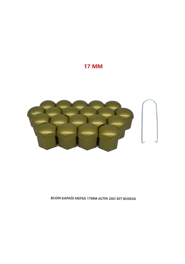 Bijon Kapağı Düz 17 Mm Altın 20 Li Set