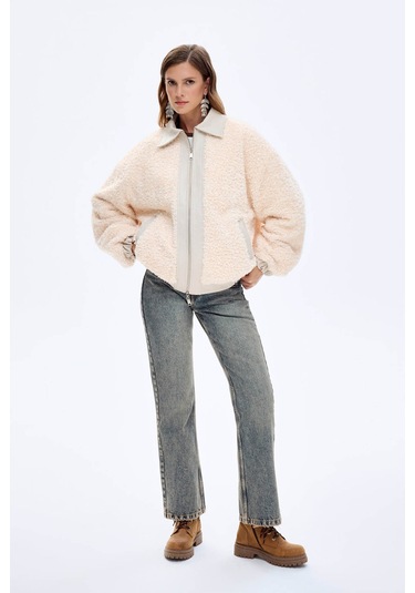 Quzu Bej Kadın Ceket Kbn01145 Bej