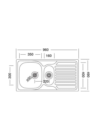 Paslanmaz Çelik Eviye 50*100cm Gri