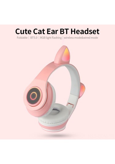 Qingmipy B39 Kablosuz Kulaküstü Bluetooth Kulaklık, Işık Efektli Espor Oyun Ve Müzik İçin, Mavi Renk, 40mm Hoparlör, 7 Saat Kullanim Süresi