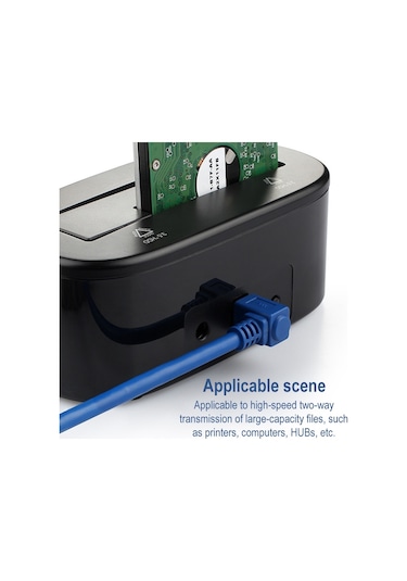 Sones Usb 3.0 A Erkek Sağa 90 Derece Açılı Usb 3.0 Tip-b Erkek Yüksek Hızlı Yazıcı Kablosu, Kablo Uzunluğu: 2,5 M