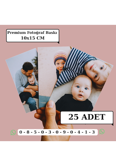 Kişiye Özel Premium Fotoğraf Baskısı 25 Adet 10x15 Cm