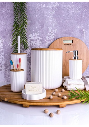 Bambum Lena - Banyo Seti Beyaz 5 Parça Beyaz