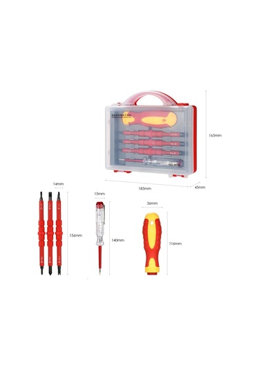 Dinosaurs 5 Adet Manyetik Oluklu Phillips Pozidriv İle 500 V