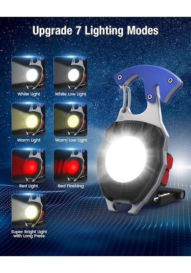 Wrt Şarjlı Led Lambası Kamp Çakmak Mini Fener Mavi