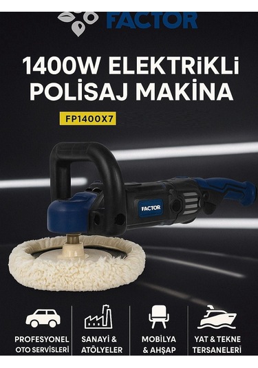 Factor Fp1400x7 1400w Elektrikli Polisaj Makinesi