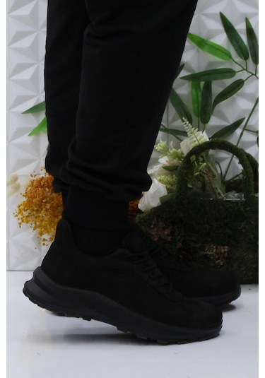 Scooter M6000 Siyah Outdoor Ayakkabı Hakiki Deri Su Geçirmez Erkek Ayakkabı Siyah