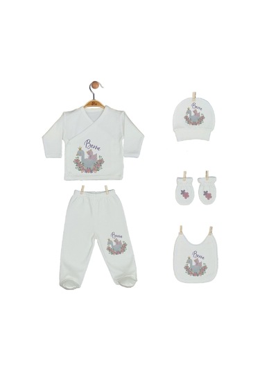 Pia Baby Gl 2203 İsme Özel Yastık Zıbın Set Krem