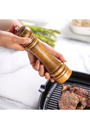 Değirmen, Karabiber Değirmeni, Meşe Karabiber Değirmeni, Taze Çekilmiş Karabiber Değirmeni Baharat Kavanozu, Öğütme Şişesi, Tuz Ve Karabiber Değirmeni, 25,4 Cm Ahşap