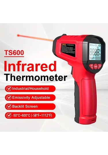 Honeybeeshop Hytaıs Ts600 Sarı Yüksek Hassasiyetli Kızılötesi Termometre -58f 1112f Dijital Ekran Endüstriyel Otomotiv