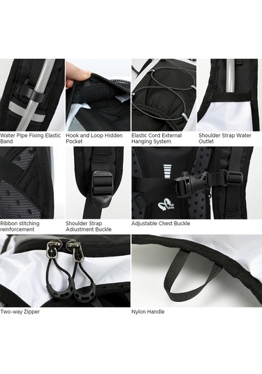 Inoxto-bisiklet Yürüyüş Koşu İçin 5l Hidrasyon Paketi Nefes Y28360b Siyah