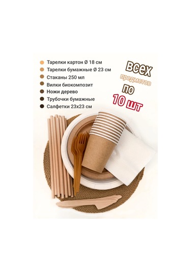 Pakkom Biyolojik Olarak Parçalanabilir Tek Kullanımlık Mutfak Seti 468215363 Diğer