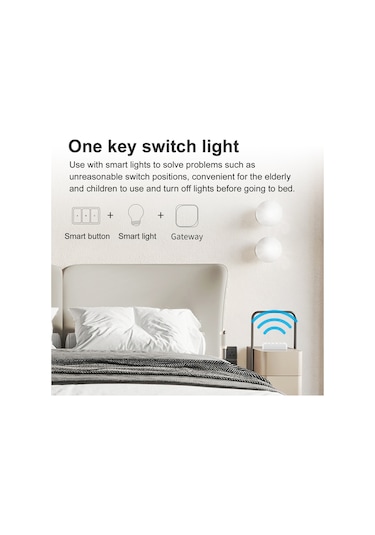 Maiyame Zigbee Akıllı Kablosuz Anahtar 3 Yollu, Tuya Uygulaması İle Kontrol, Tıklama/çift Tıklama/uzun Basma Fonksiyonları, Akıllı Senaryo Oluşturma