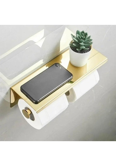 Siyah Paslanmaz Çelik Çift Rulo Doku Tutucu Banyo Duvara Monte Tuvalet Kağıdı Tutucu Su Geçirmez Uzay Doku Depolama Raf Raf