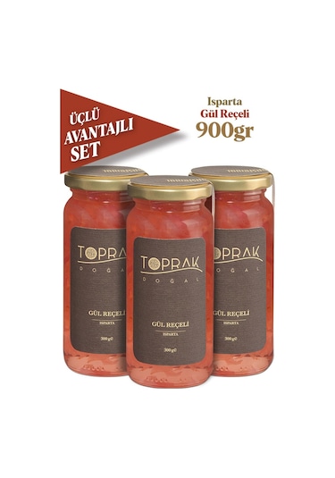 Toprak Doğal Gül Reçeli Avantajlı Set 3 x 300 G