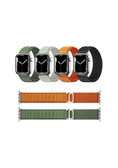 Apple Uyumlu  Watch  10 Serisi 46mm Redclick Krd74 Metal Toka Hasır Kordon