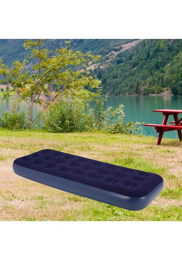 Tek Kişilik Yumuşak Şişme Yatak Kahverengi - Siyah