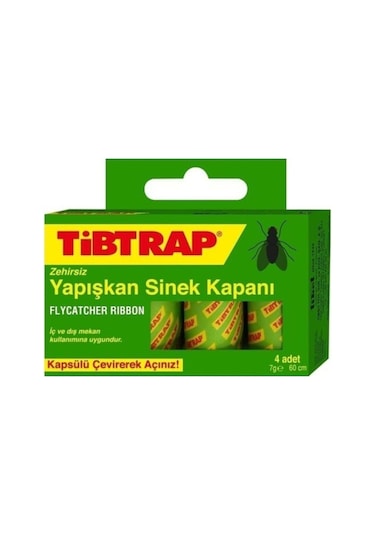 Tiptrap Tibtrap Yapışkan Karasinek Tuzağı Sinek Bandı 4'lü Paket