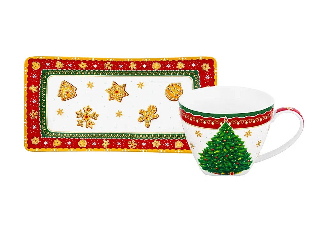 Elan Gallery 250 Ml Tatlı İçin "yılbaşı Ağacı" Fincan Ve Tabak Sete 264694160 Beyaz