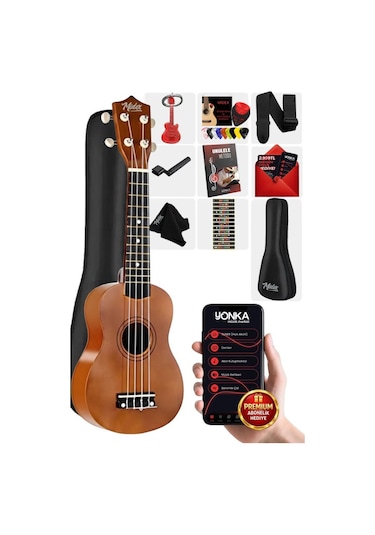 Midex UKX-901M Brown Soprano Ukulele (Askı Çanta Metod Pena)