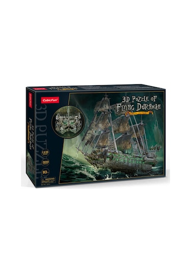 Uçan Hollandalı Korsan Gemisi 3d Puzzle 360 Parça Led işık