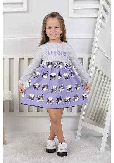 Kız Çocuk Elbise Cute Girl Lila