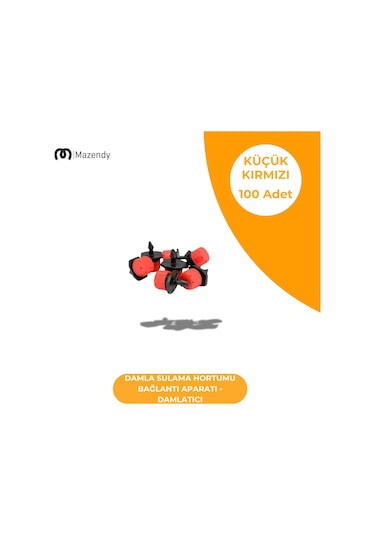 Damla Sulama Damlatıcı - Küçük Kırmızı 100 Adet