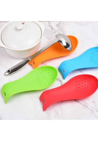 Dianziye Küçük Mutfak Aletleri Silikon Kaşık Tutucu 23 Cm Büyük Boy Ev Kullanıma Uygun Temiz Ve Pratik Kırmızı