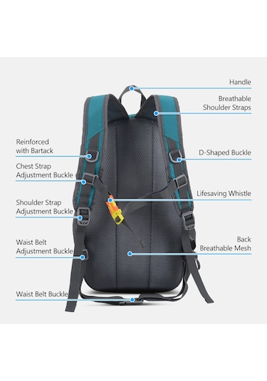 Weikani Açık Bisiklet Yürüyüş Sırt Çantası Suya Dayanıklı Seyahat Turuncu