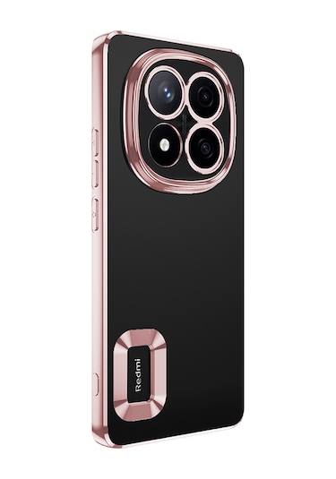 Goocamp Poco X7 Kılıf Kamera Korumalı Logo Gösteren Omega Kapak - Gold Altın