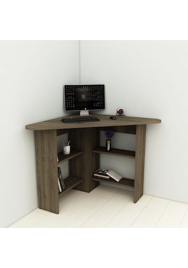 Arnetti Köşe Çalışma Masası Corner Ofis Masası Ceviz