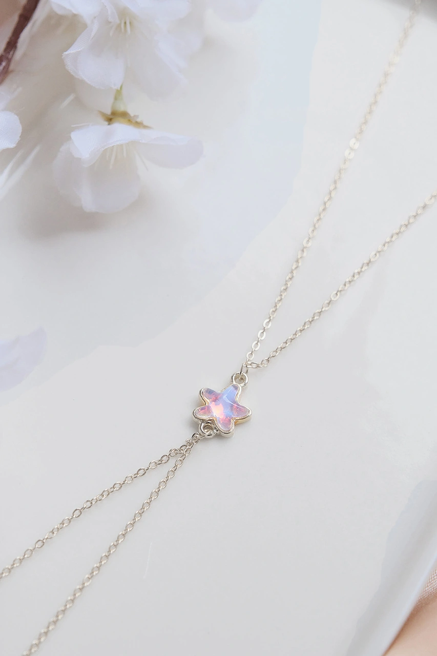 Silver Pembe Zirkon Taşlı Yıldız Şahmeran Gold
