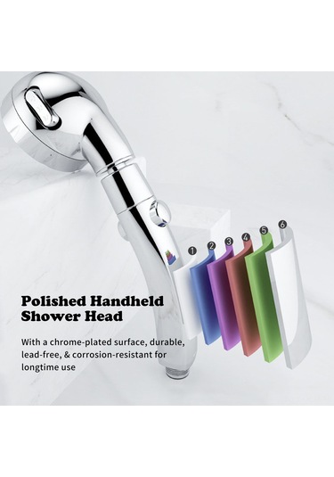Qingmipy 3 Fonksiyonlu El Tipi Duş Başlığı - Tek Tuşla Su Durdurma, Artırılmış Basınç, Çözünür Fırça Ve 45 Rotasyon Özelliği Ev Genel 4 Parça Bağlantı Diğer