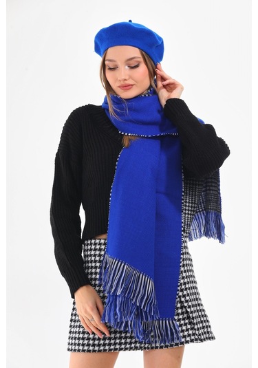 Keçe Ressam Atkı 2.li Set Saks Saks Mavisi