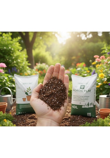 İthal Torf+organik Gübre+perlit Karışımı Nordic Peat 40 Litre İç&dıs Mekan Toprak 1