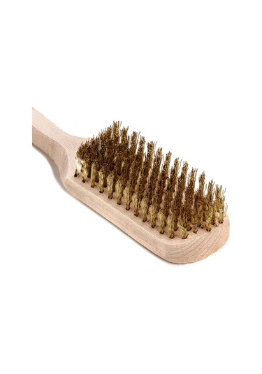 Ahşap Saplı Büyük Süet Temizleme Fırçası Kahverengi