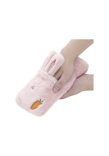 Peluş Sıcak Su Torbası Karikatür Tavşan Yıkama Sıcak Su Şişesi Yeşil