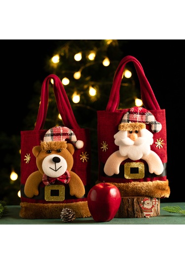 Noel Arifesi Çocuklara Küçük El Tipi Hediye Çantası-kardan Adam