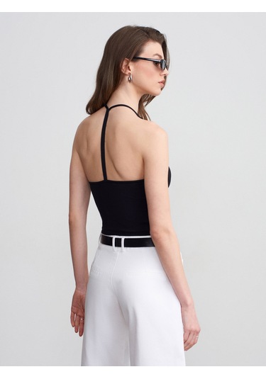 Dilvin 21051 Halter Yaka Askılı Top-siyah