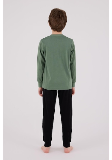 Rolypoly Erkek Çocuk Uzun Kol Pijama Takım K.yeşil-1737 Yeşil