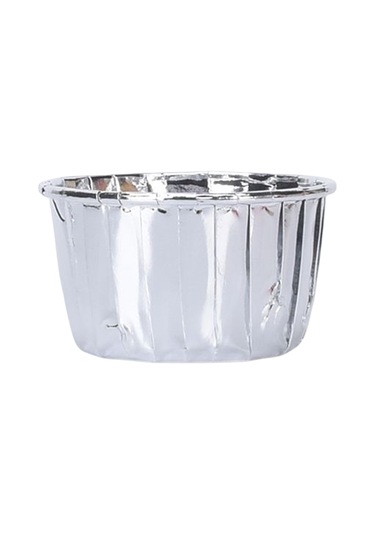 50 Adet Cupcake Liner Yemek Otel Mutfak Pişirme Bardaklar Malzemeleri Gümüş