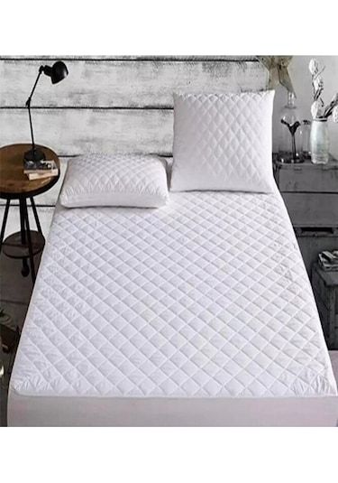 Çift Kişilik Yatak Koruyucu Kapitoneli Fitted Alez Ve Kapitoneli