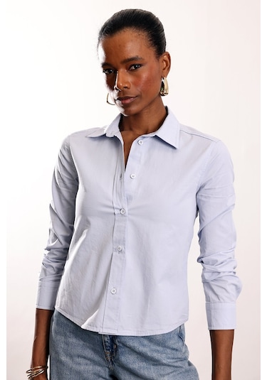 5in1Canpolat Mavi Slim Fit Gömlek 17449 Mavi